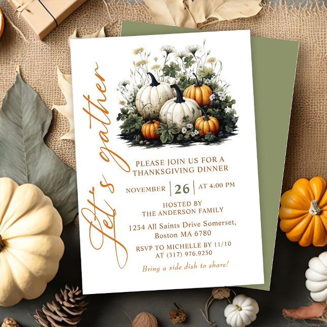 Rustic Pumpkin Thanksgiving Dinner  Invitation (Creator Uploaded)