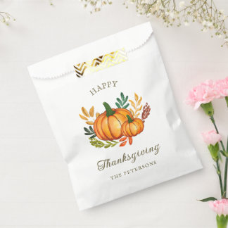 Rustic Pumpkin Thanksgiving Favour Bags