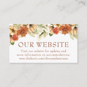 Rustic Pumpkin Wedding Website Enclosure Card
