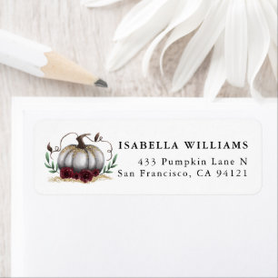 Rustic Pumpkin White Gold Return Address