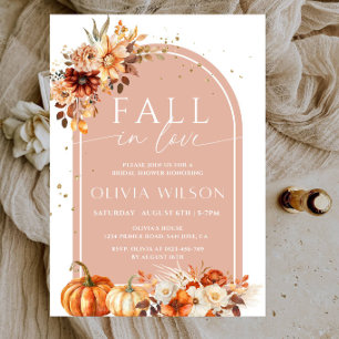 Rustic Pumpkin & Wildflower Autumn Bridal Shower Invitation