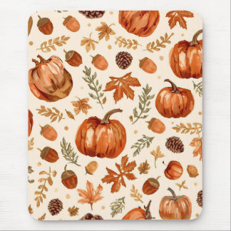 Rustic Pumpkins & Acorns Cozy Mouse Pad