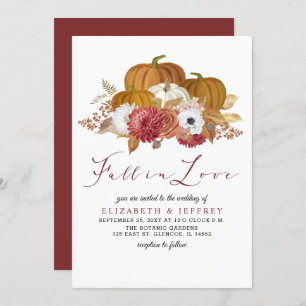 Rustic Pumpkins Autumn Fall Wedding Invitation