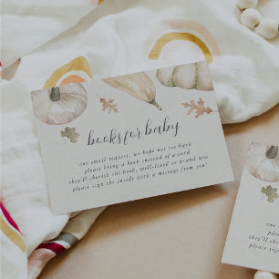 Rustic Pumpkins Fall Baby Shower Book Request Enclosure Card