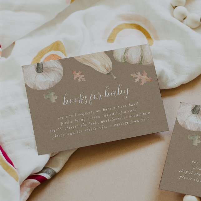 Rustic Pumpkins Fall Baby Shower Book Request Enclosure Card (Creator Uploaded)