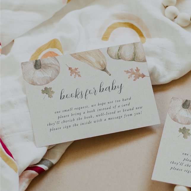 Rustic Pumpkins Fall Baby Shower Book Request Enclosure Card (Creator Uploaded)