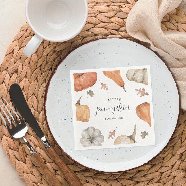 Rustic Pumpkins Fall Baby Shower Napkin (Creator Uploaded)