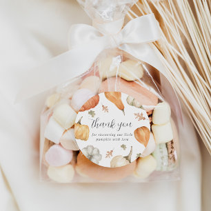 Rustic Pumpkins Fall Baby Shower Thank You Favour Classic Round Sticker