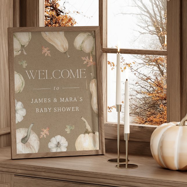 Rustic Pumpkins Fall Baby Shower Welcome Sign (Creator Uploaded)