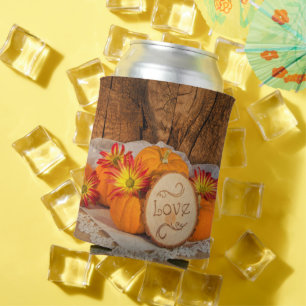Rustic Pumpkins Fall Barn Wedding Favour Can Cooler