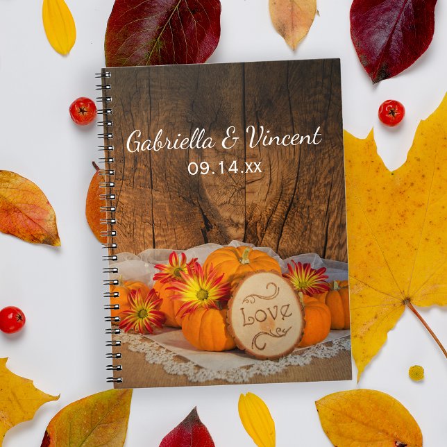 Rustic Pumpkins Fall Barn Wedding Guest Book (The Rustic Pumpkins Fall  Wedding Notebook can be used as an advice book or guest book.)