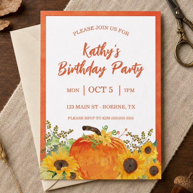 Rustic Pumpkins Fall Birthday Invitation (Rustic Pumpkins Fall Birthday Invitation)