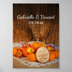 Rustic Pumpkins Fall Wedding Poster