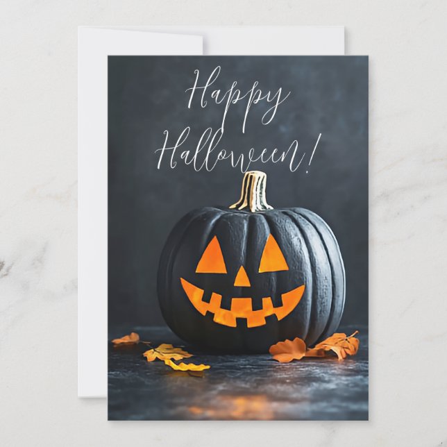 Rustic Pumpkins Halloween Greeting Card (Front)