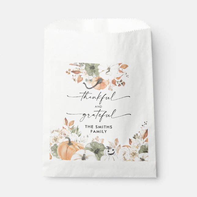 Rustic Pumpkins Thanksgiving Dinner Favour Bags (Front)
