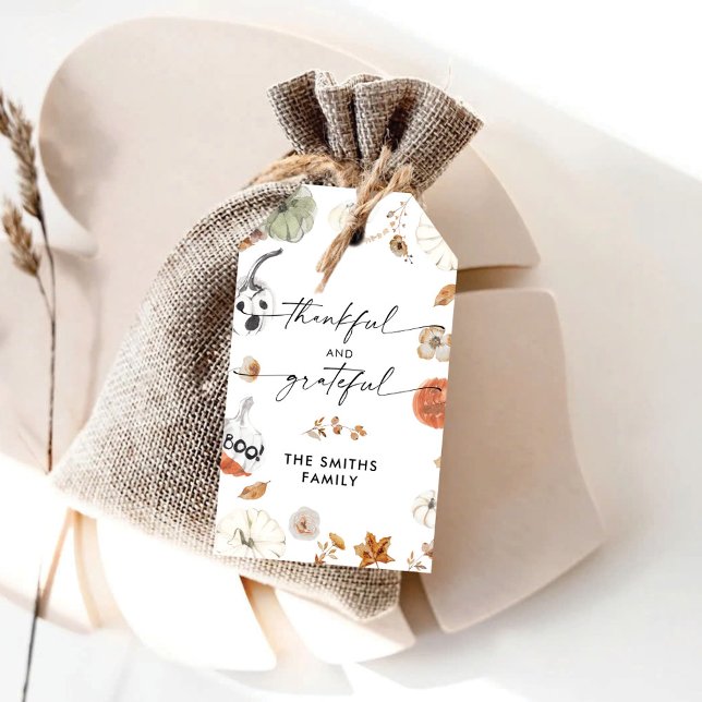 Rustic Pumpkins Thanksgiving Dinner Gift Tag (Creator Uploaded)