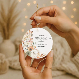 Rustic Pumpkins Thanksgiving Dinner Ornament