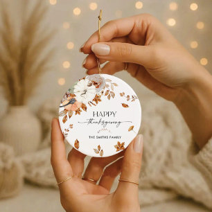 Rustic Pumpkins Thanksgiving Dinner Ornament 