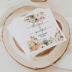 Rustic Pumpkins Thanksgiving Dinner Paper Napkin