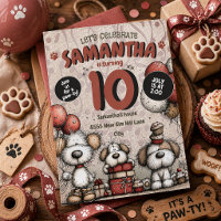 Rustic Puppy Dog Girl's 10th Birthday