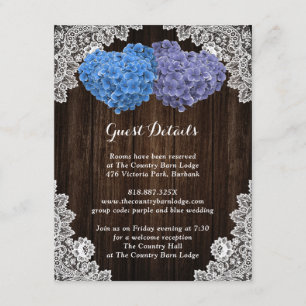 Rustic Purple and Blue Floral Enclosure Card