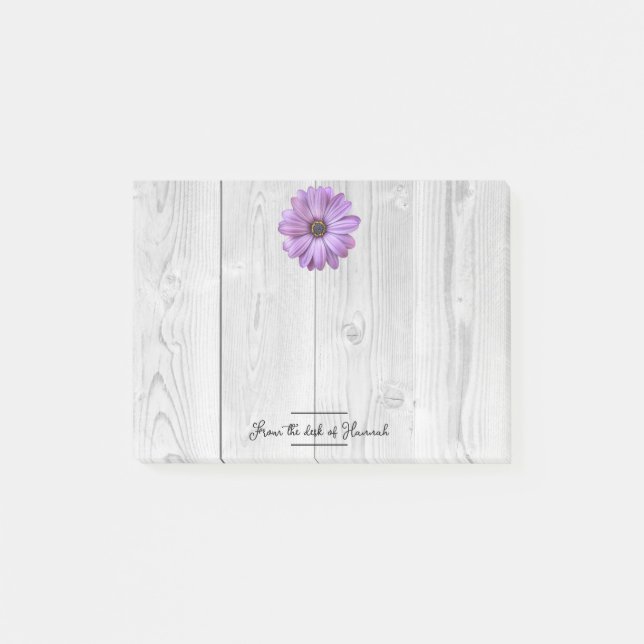 Rustic Purple Daisy Personalised Notes (Front)