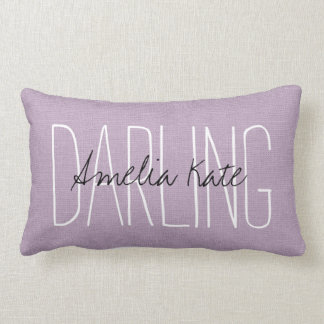Rustic Purple Darling Monogram Lumbar Cushion
