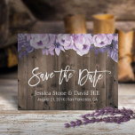 Rustic Purple Floral Barn Wedding Save the Date Announcement Postcard<br><div class="desc">Rustic Purple Floral Barn Wedding Save the Date Announcements.</div>