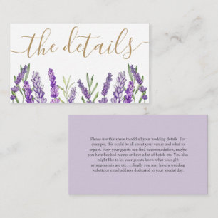 Rustic Purple Lavender Wedding Details  Enclosure  Card