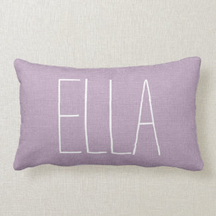 Rustic Purple Name Monogram Lumbar Cushion