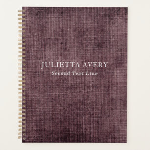 Rustic Purple Wine Linen Texture Business design Planner