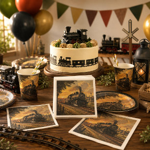 Rustic Railroad Journey Napkin