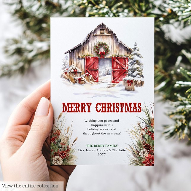 Rustic ranch Christmas greeting card editable (Rustic ranch Christmas greeting card editable

)