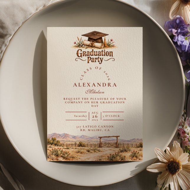 Rustic Ranch Gate Western Graduation Invitation (Creator Uploaded)