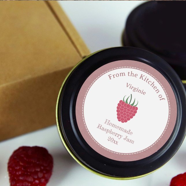 Rustic Raspberry Jam Label Sticker (Rustic Raspberry Jam Label Sticker)