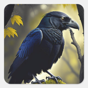 Rustic Raven - Natures Guardian Square Sticker