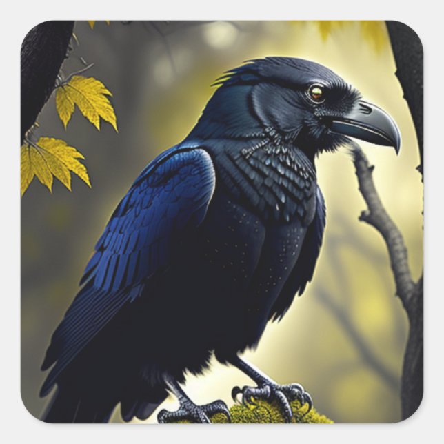 Rustic Raven - Natures Guardian Square Sticker (Front)