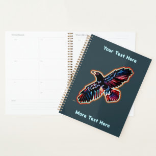 Rustic Raven On Inner Birch Bark Planner