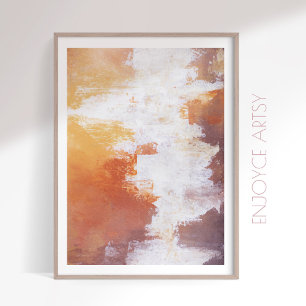 Rustic raw abstract painting fall wall art