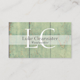 Rustic Reclaimed Vintage Barnwood | Monogram Business Card