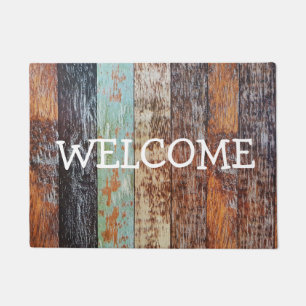 Rustic Reclaimed Wood Welcome Doormat