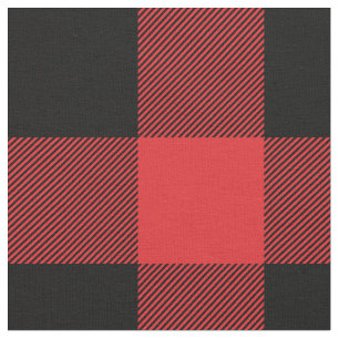 Rustic Red and Black Buffalo Plaid Fabric