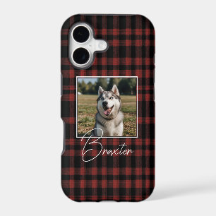 Rustic Red and Black Plaid Pattern Photo