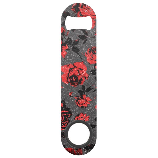 Rustic Red and Black Stem Rose Pattern (Front)