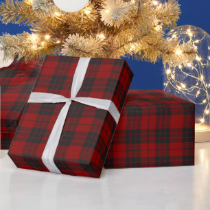Rustic Red and Black Tartan Buffalo Pattern Plaid  Wrapping Paper