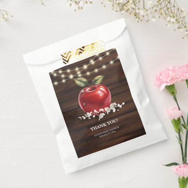 Rustic Red Apple Floral Baby Shower Favour Bags (Sealed)