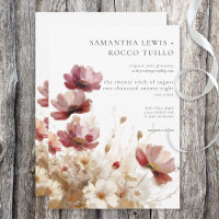 Rustic Red & Barley Watercolor Wildflowers