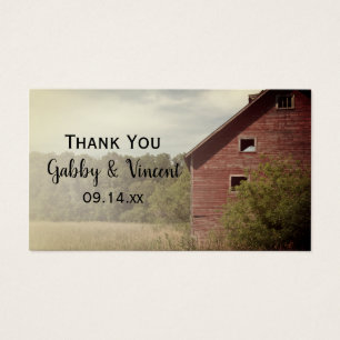 Rustic Red Barn Country Wedding Favour Tags