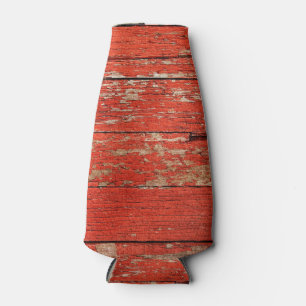 Rustic red barn siding photo on bottle cooler