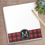 Rustic Red Black Buffalo Plaid Pattern Monogram Notepad<br><div class="desc">A rugged and masculine design with an area for monograms. A classic, traditional pattern that has been around for years. If you need to adjust the artwork or change the font, you can click on the customize area. This will take you to the design tool where you can make many...</div>